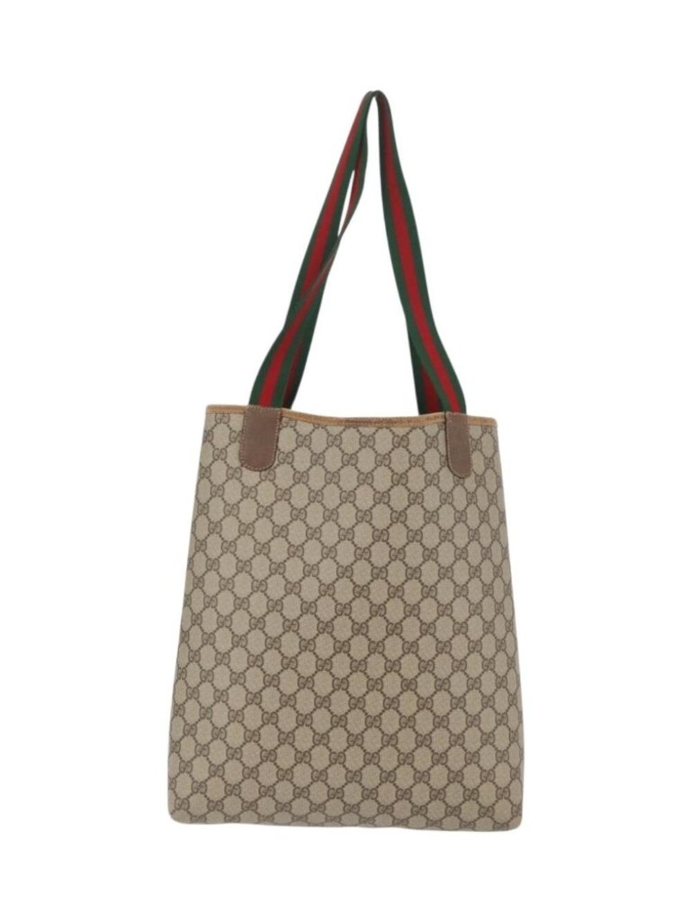 GUCCI GG Supreme Web Sherry Line Tote Bag PVC Beige 89 02 003 - Picture 3 of 16